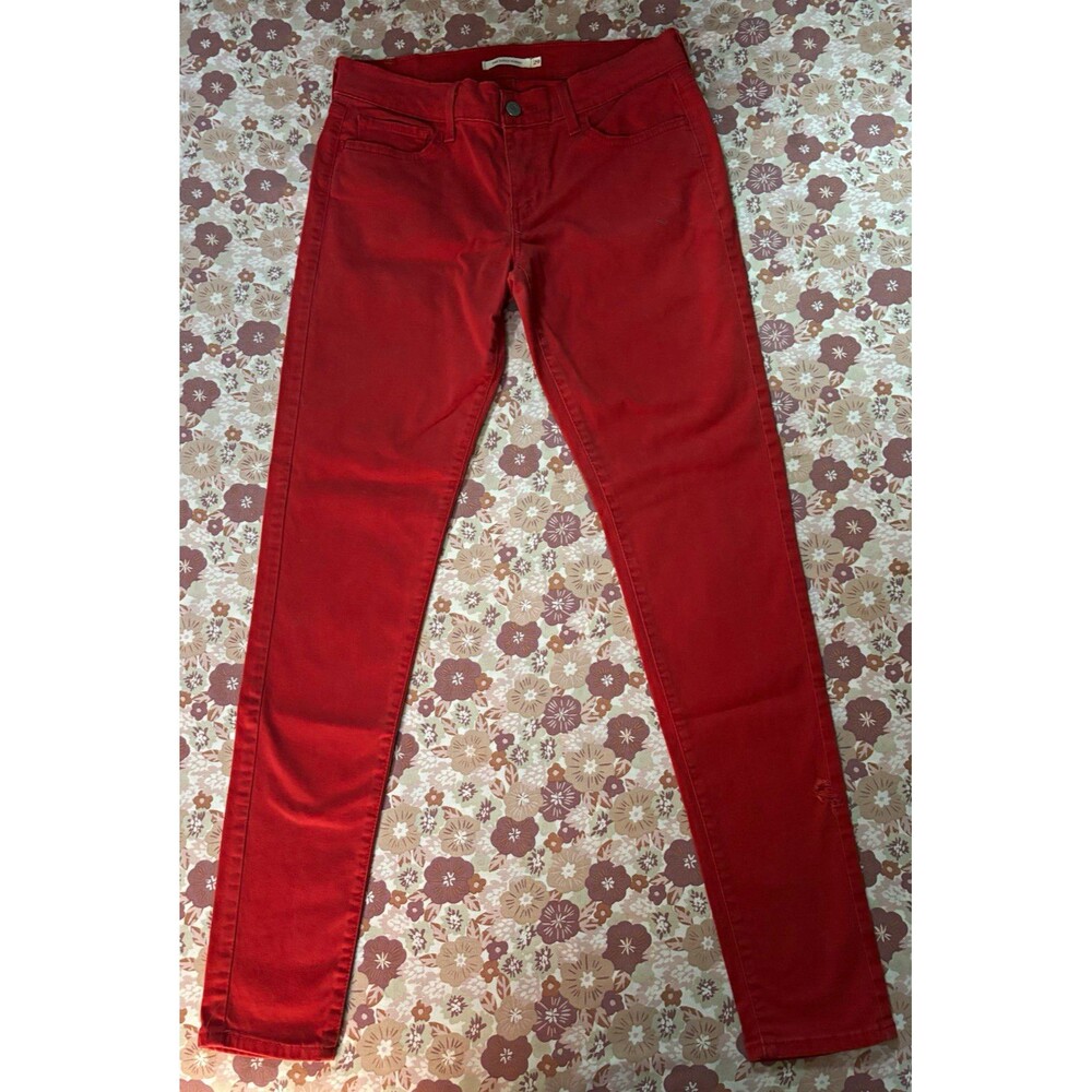 Levi’s 710 Super Skinny Women’s Jeans Size 29 29x29 Red Distressed *flaw